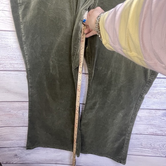American Eagle Corduroy Pants Size 22 Short Super Stretch Hi-Rise Boot Cut Green - Picture 8 of 12
